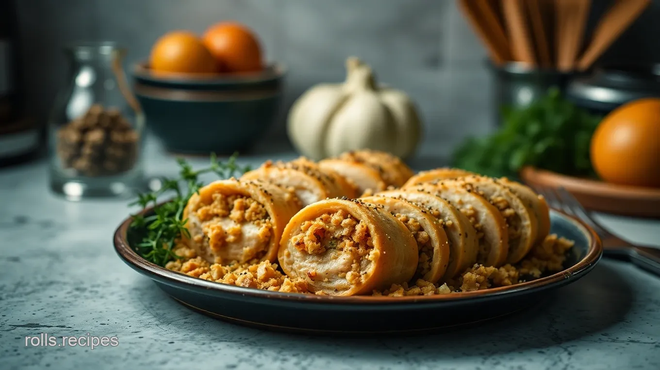 Savory Turkey Rolls with Herbed Stuffing