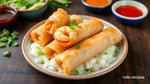 Fried Prawns Crispy Spring Rolls Delight