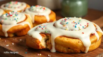 Bake Funfetti Cinnamon Rolls with Creamy Glaze