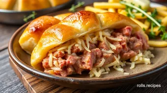 Bake Reuben with Crescent Rolls - Comfort Food recipe card