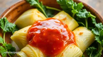 Bake Savory Cabbage Rolls with Sweet Sauce