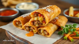 Fried Cheeseburger Egg Rolls Delicious Snack