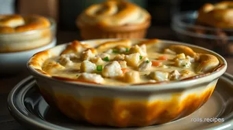 Ultimate Chicken Pot Pie with Crescent Rolls on Bottom and Top recipe card