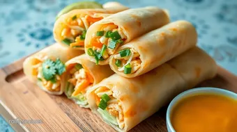 Crispy Thai Chicken Spring Rolls - Delightful Appetizer recipe card