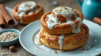 French Toast Cinnamon Roll with Creamy Glaze