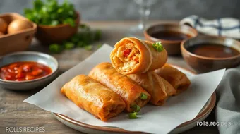 Fried Chicken Egg Rolls with Spicy Flavor