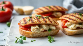 Grilled Tuna Panini Pizzas with Peppers