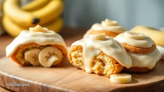 Bake Peanut Butter Rolls with Bananas & Creamy Frosting