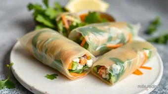 Quick Feta Spring Rolls with Fresh Herbs