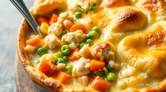 Quick Homemade Chicken Pot Pie with Crescent Rolls recipe card