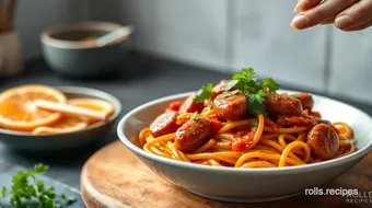 Stir-Fry Sausage & Noodles with Orange Sauce