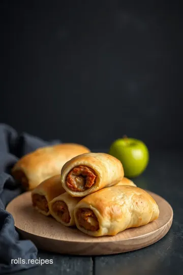 Savory Chorizo & Apple Puff Pastry Rolls presentation
