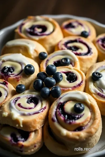 Blueberry Cheesecake Rolls presentation