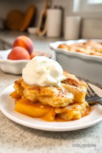 Cinnamon Roll Peach Cobbler Delight steps