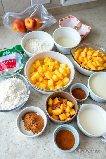 Crispy Peach Cobbler Egg Rolls ingredients