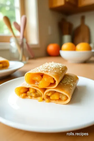 Crispy Peach Cobbler Egg Rolls steps