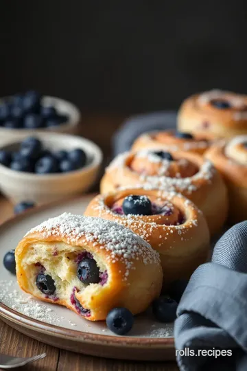 Soft & Fluffy Blueberry Rolls presentation