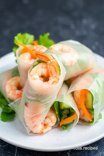 Fresh Prawn Rice Paper Rolls presentation