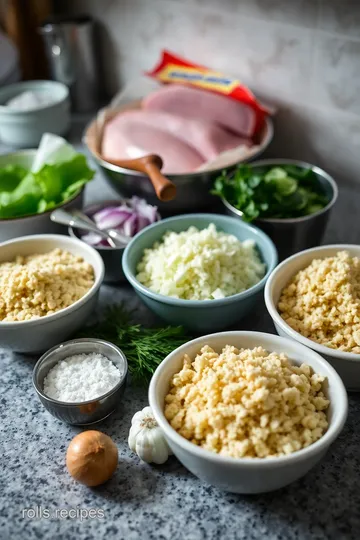 Savory Turkey Rolls with Herbed Stuffing ingredients