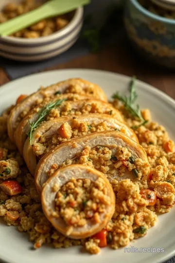 Savory Turkey Rolls with Herbed Stuffing presentation