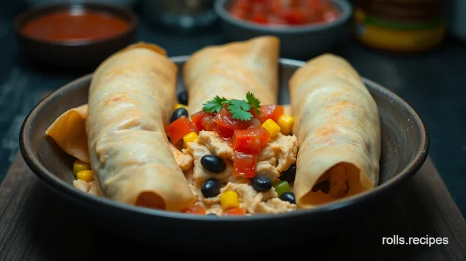 Santa Fe Chicken Egg Rolls